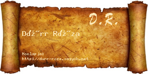 Dürr Róza névjegykártya