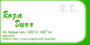 roza durr business card